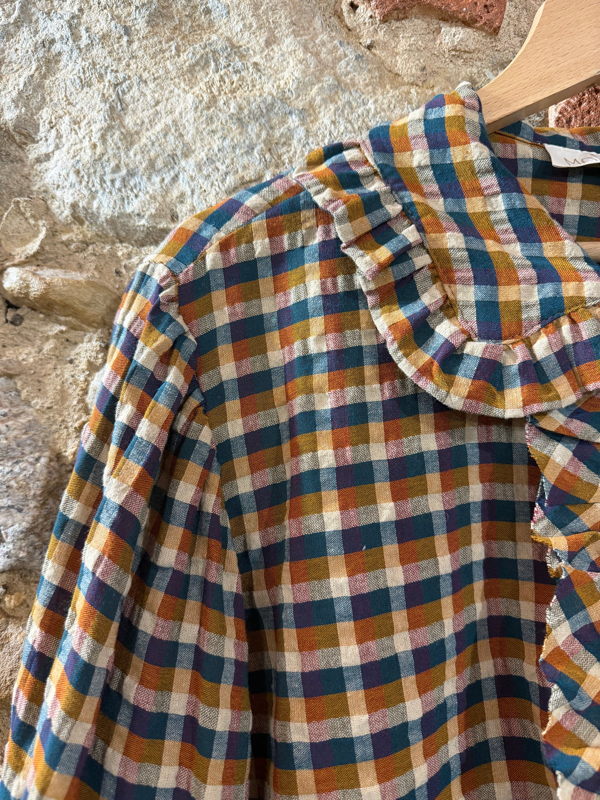 Camicia Sandra check Senape / Petrolio