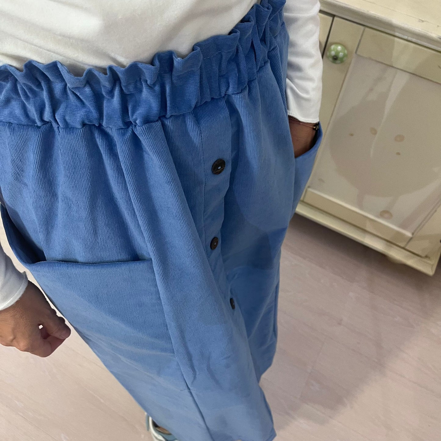 MYMIKY gonna lunga donna velluto blu royal