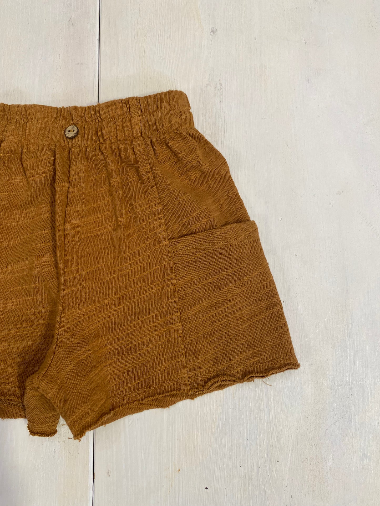 pantaloncino in maglia di cotone colore curcuma