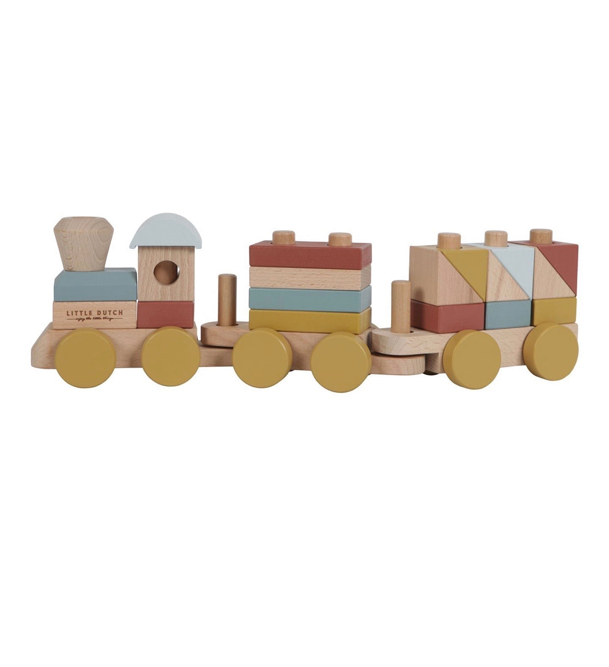 Tutti a bordo! Ecco il bellissimo treno di legno della collezione Pure & Nature di Little Dutch.