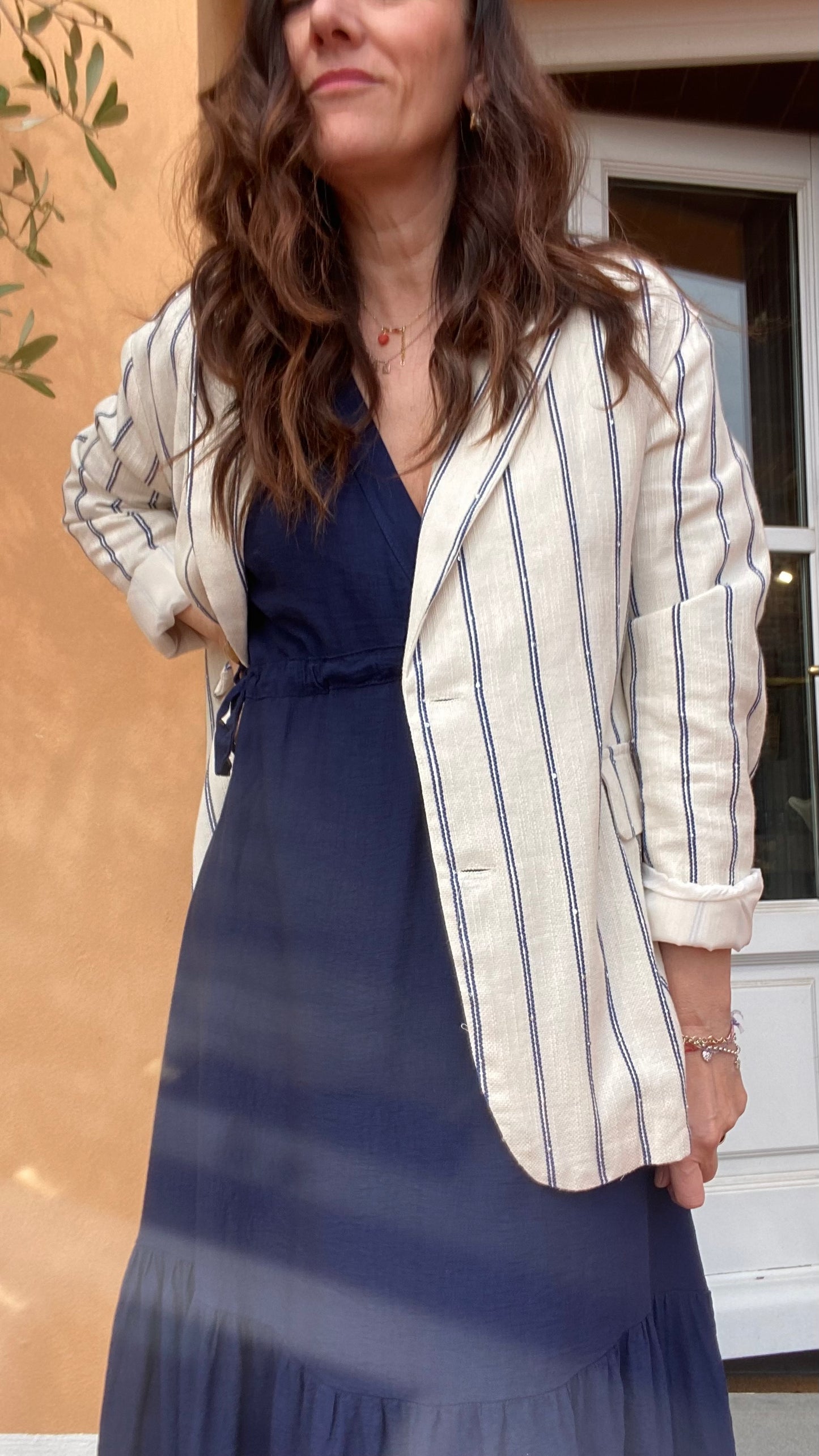 Giacca Nora white blu