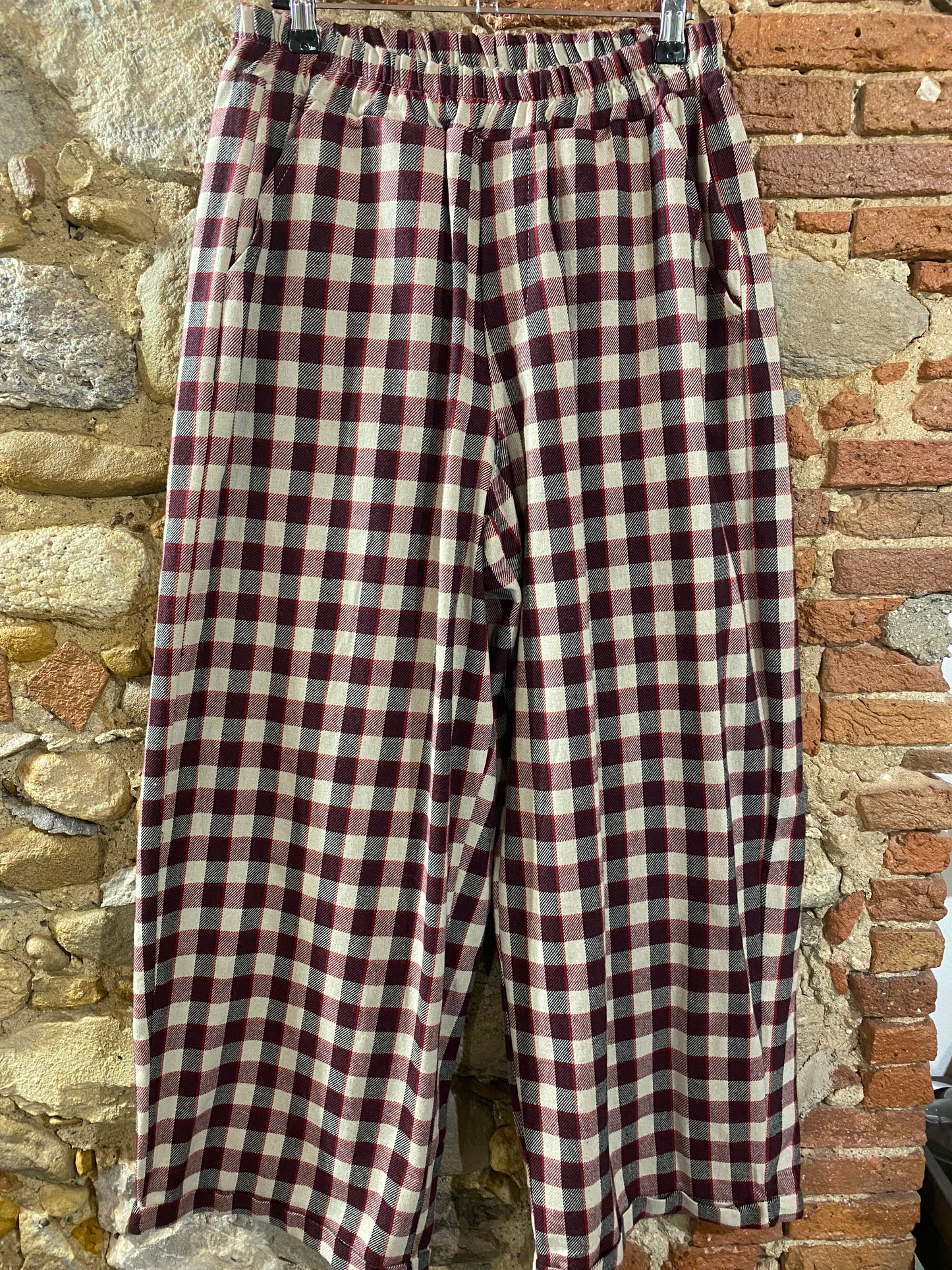 Pantalone Artù check bordeaux