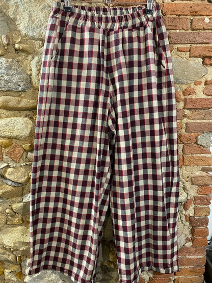 Pantalone Artù check bordeaux