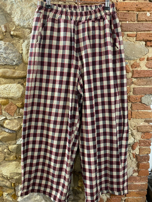 Pantalone Artù check bordeaux
