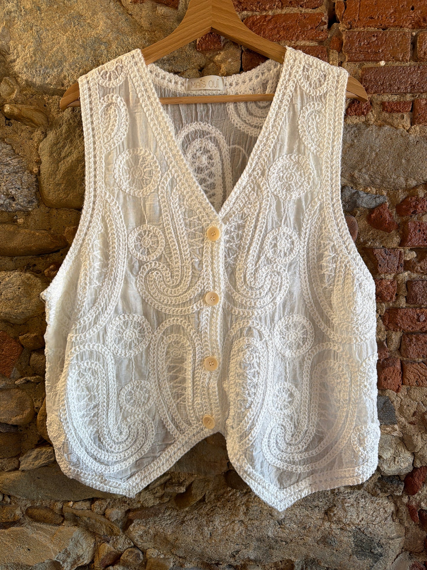 Gilet Crochet White