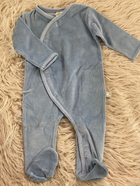 Tutina intera ciniglia bio colore azzurro polvere