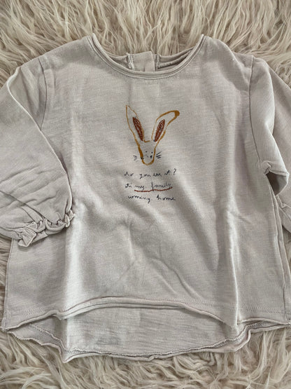 T-shirt cotone colore écru con stampa davanti