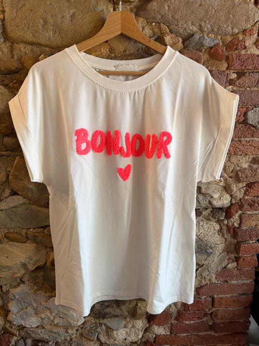 T-shirt Bonjour milk