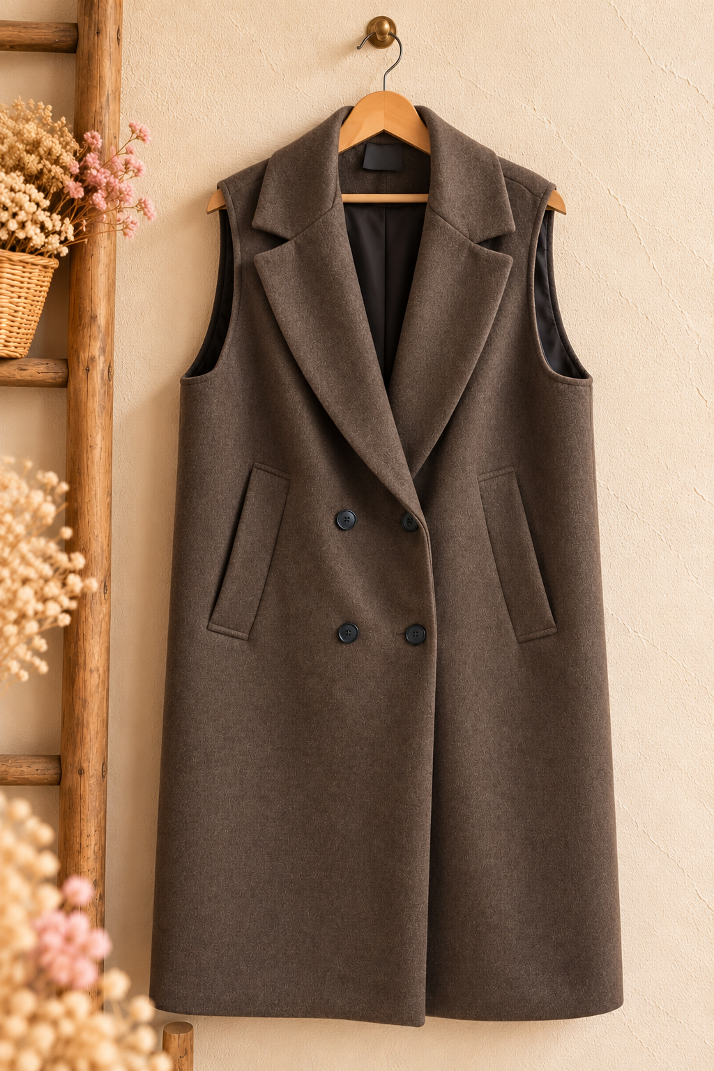 Maxi Gilet Castagna