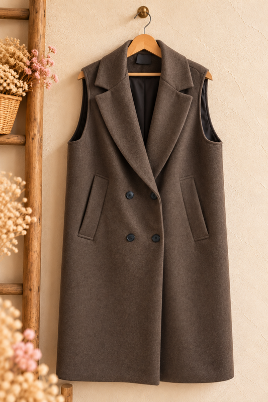 Maxi Gilet Castagna