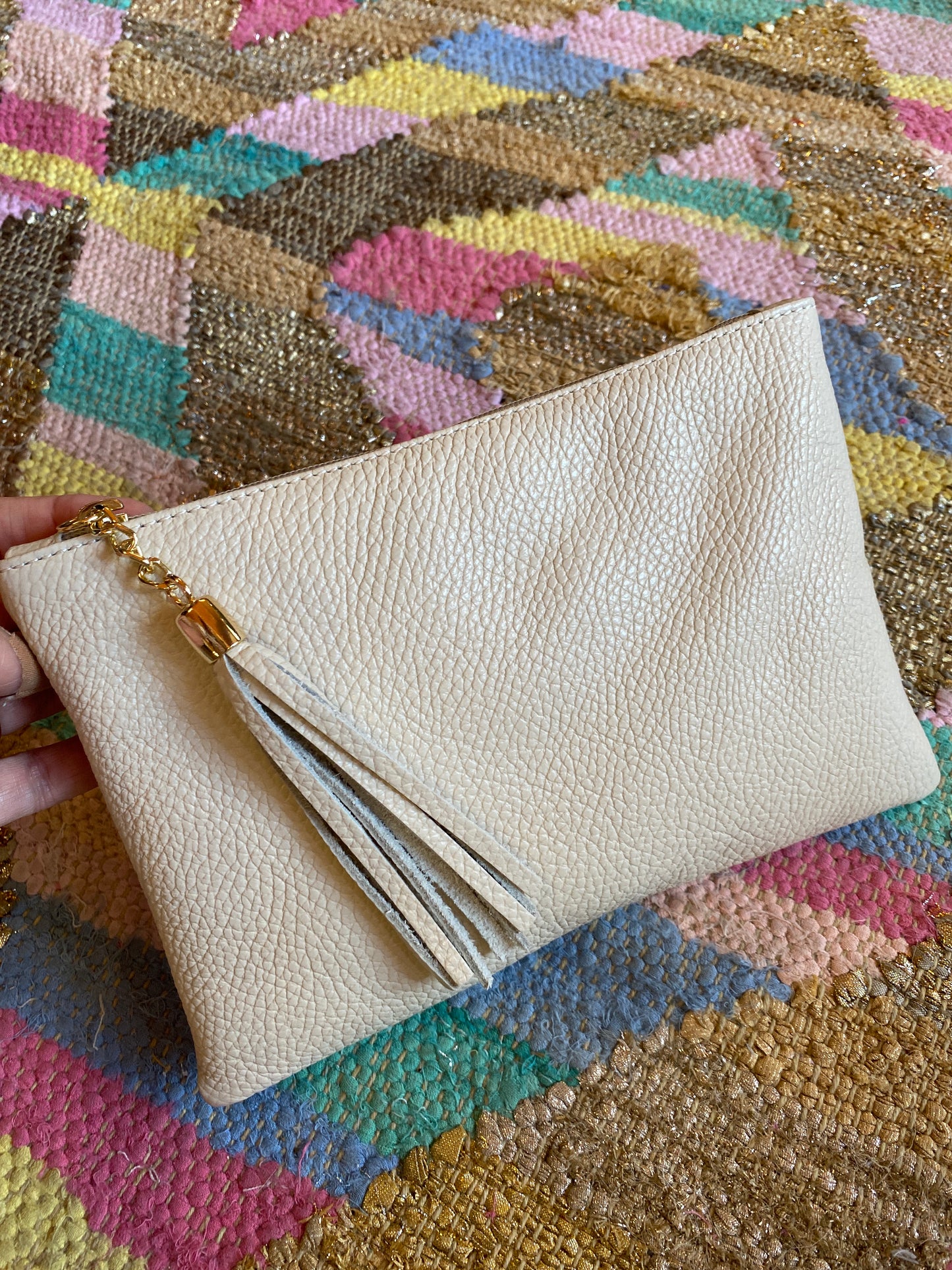 Pochette Mimì in pelle panna