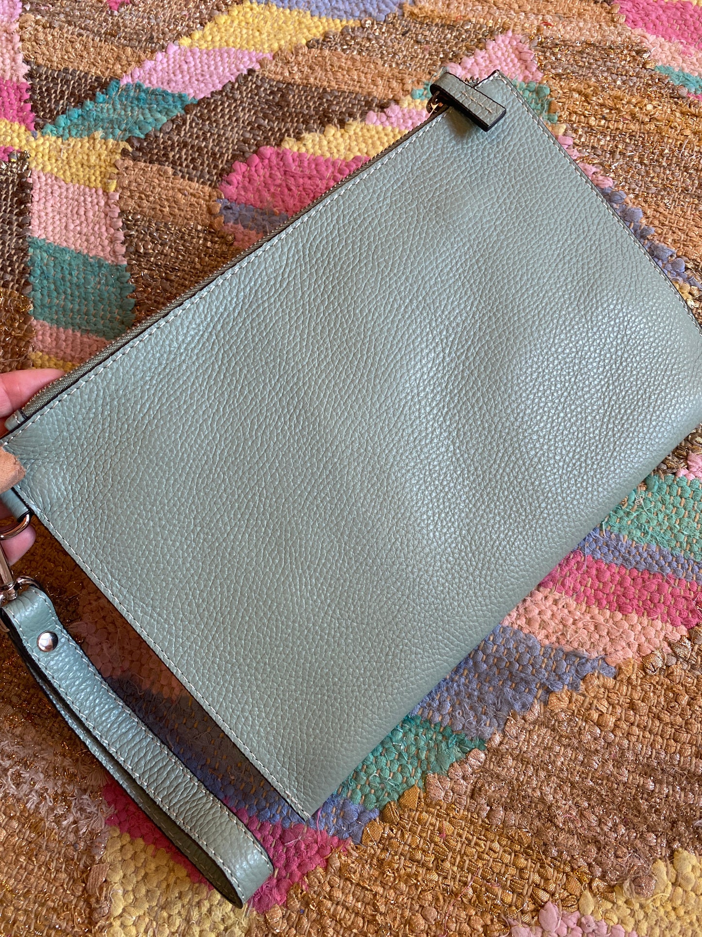Pochette Cloe in pelle mint
