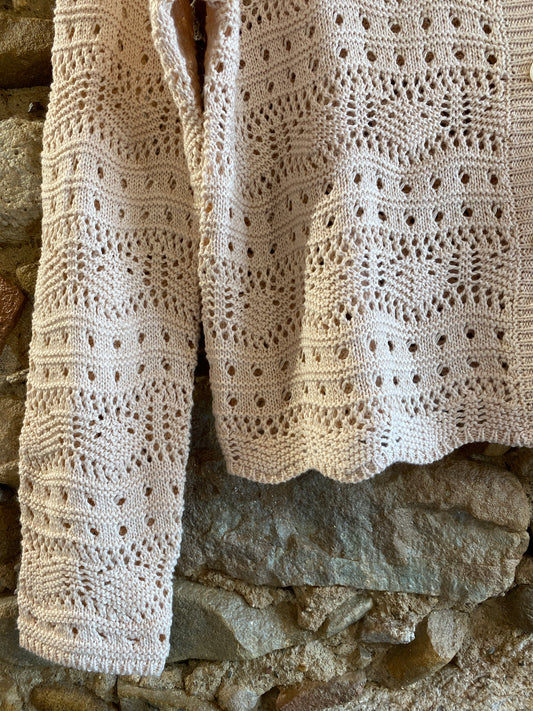 Cardigan in maglia écru