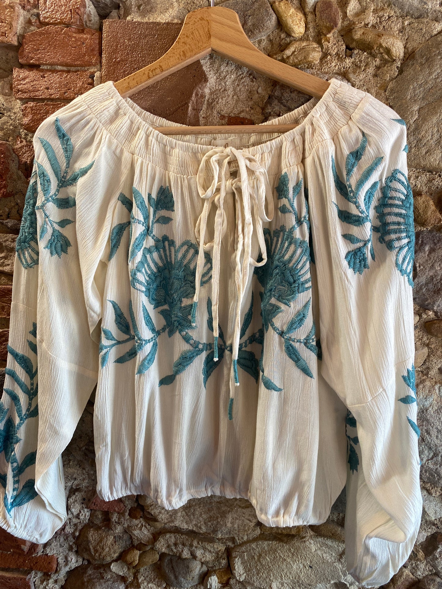 Blusa WISA écru ricami tiffany