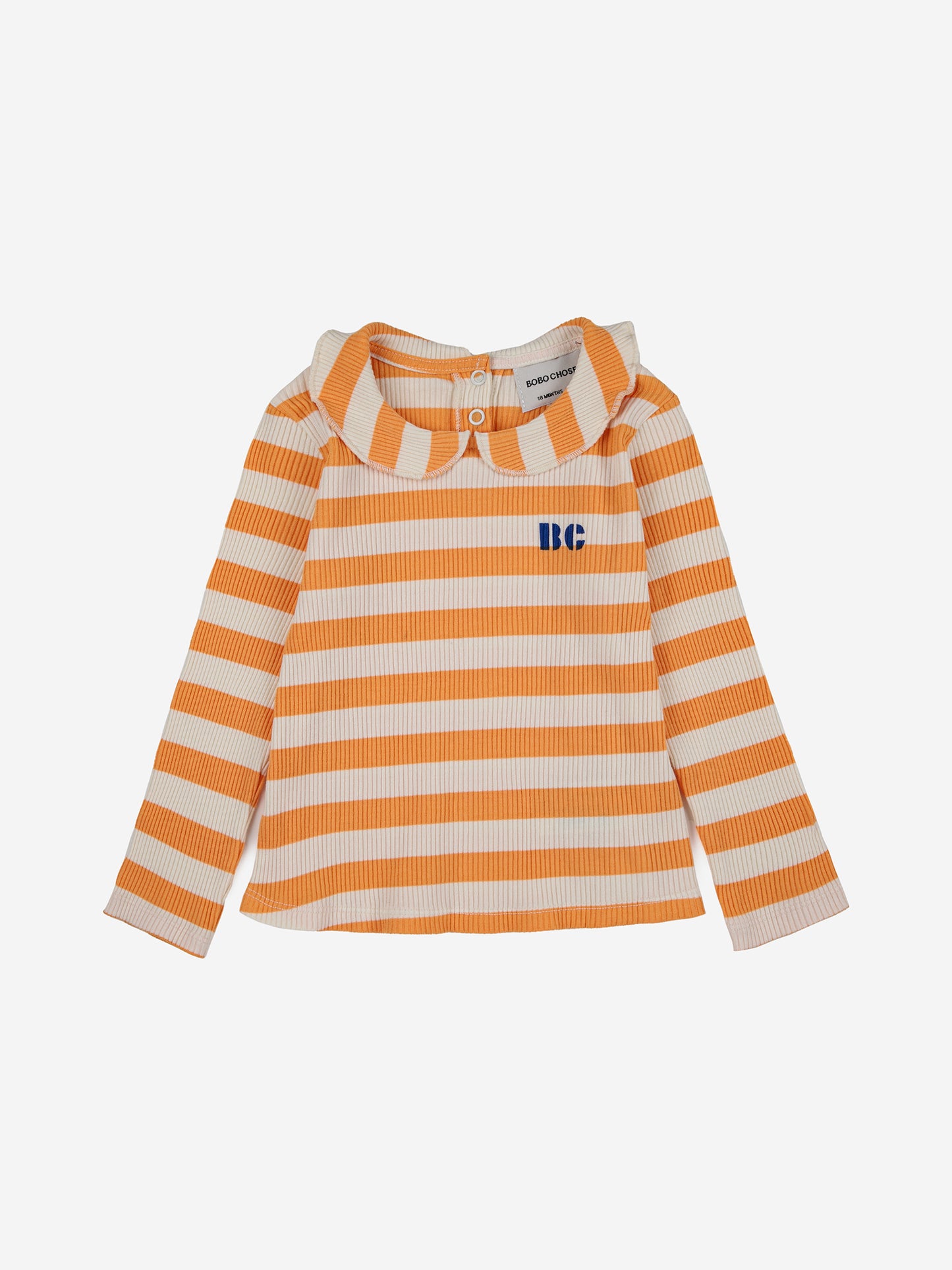 T-shirt bambina in cotone a costine righe panna e giallo