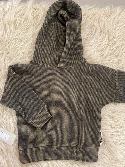 Felpa con cappuccio caldo cotone marrone nero