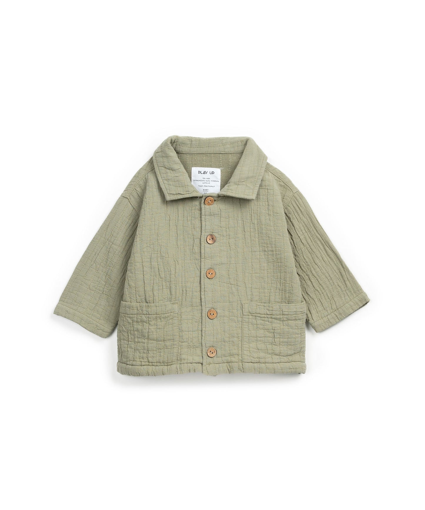Giacca in cotone goffrato colore verde salvia