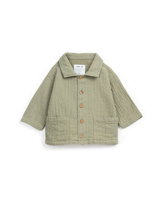 Giacca in cotone goffrato colore verde salvia