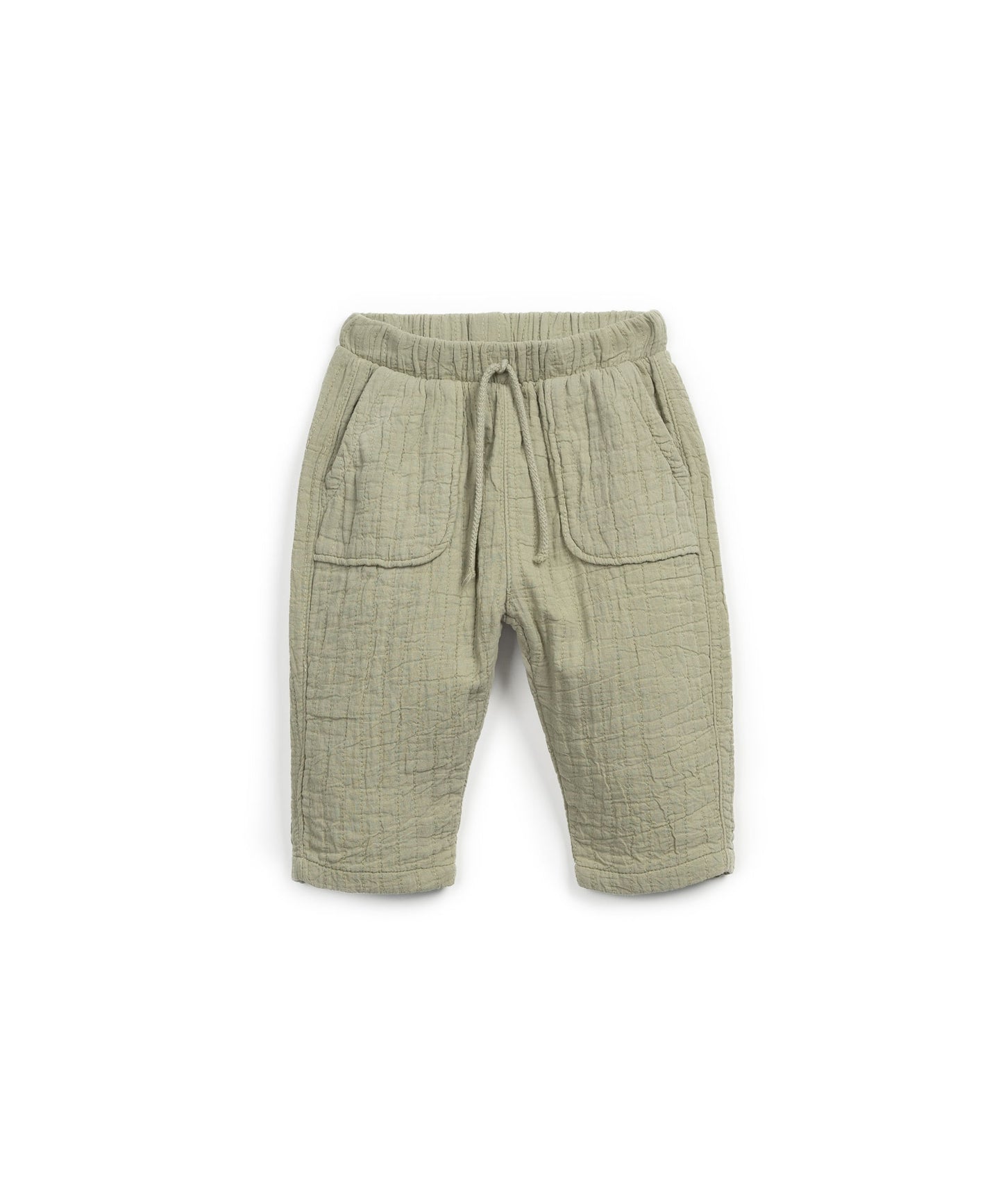 Pantaloni in tessuto goffrato colore verde