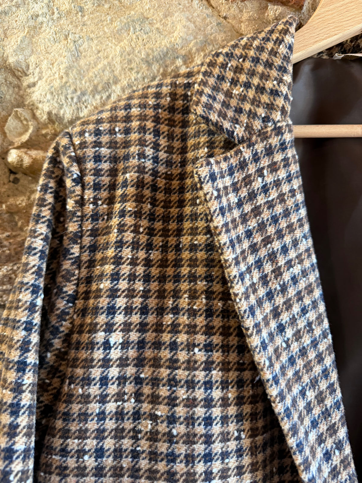 Giacca England pied de poule beige blu marrone