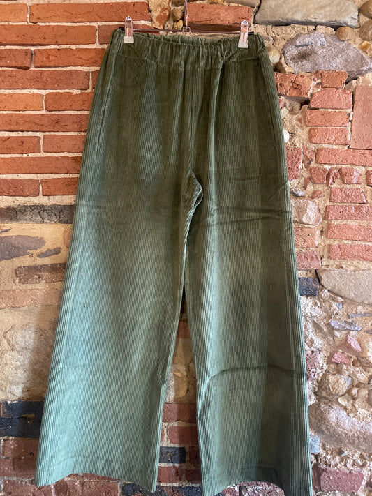 Pantalone velluto verde