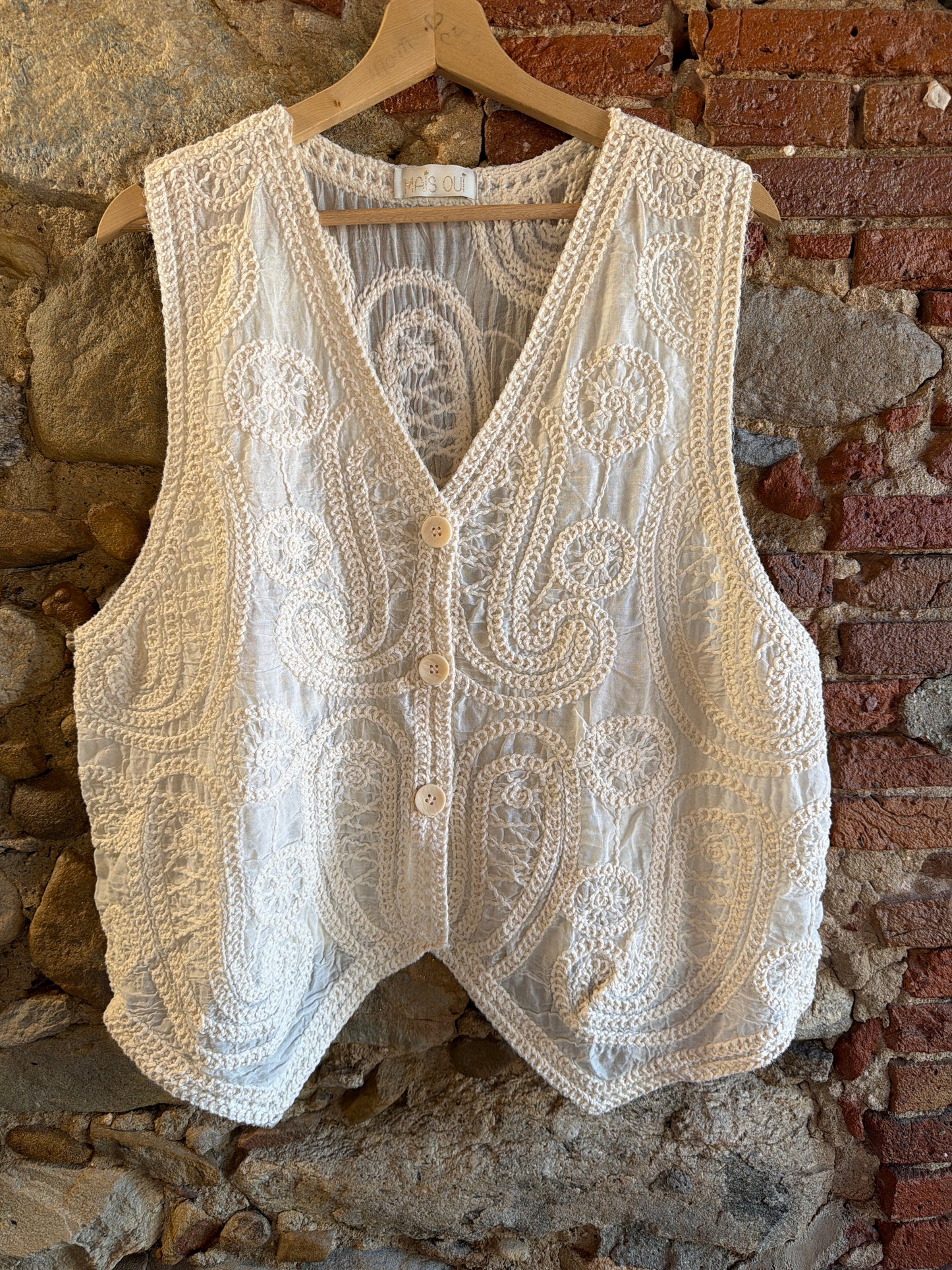 Gilet Crochet panna