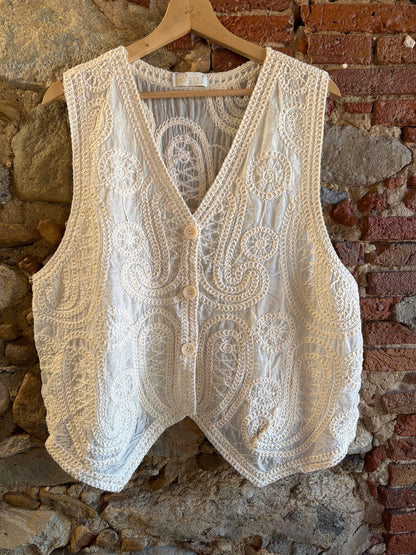 Gilet Crochet panna