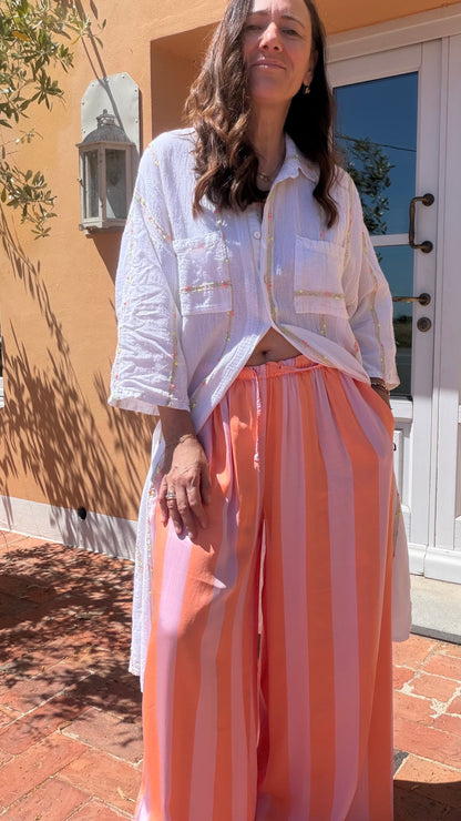 Pantalone Summer orange rose
