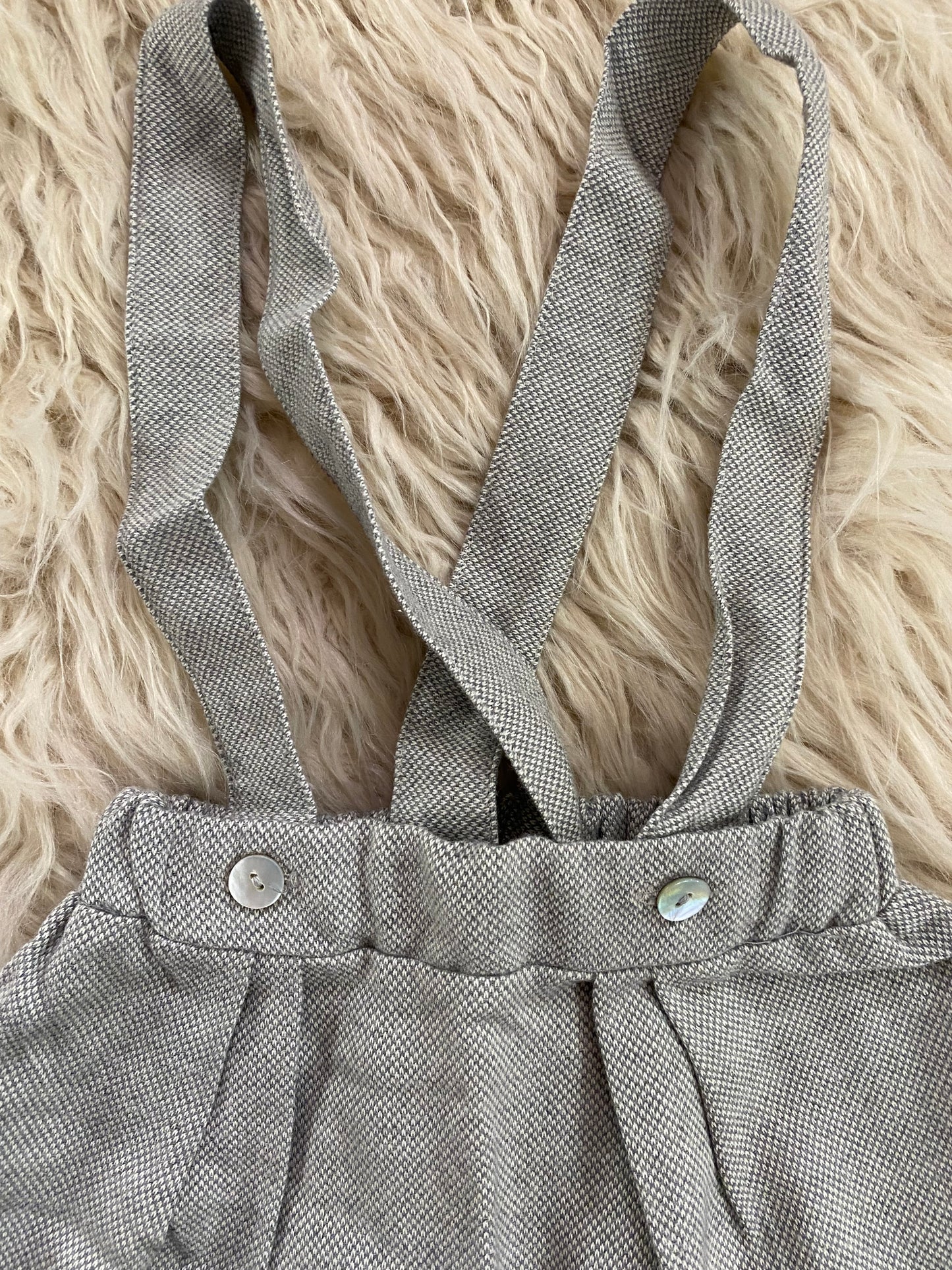Gonna in flanella colore grigio perla