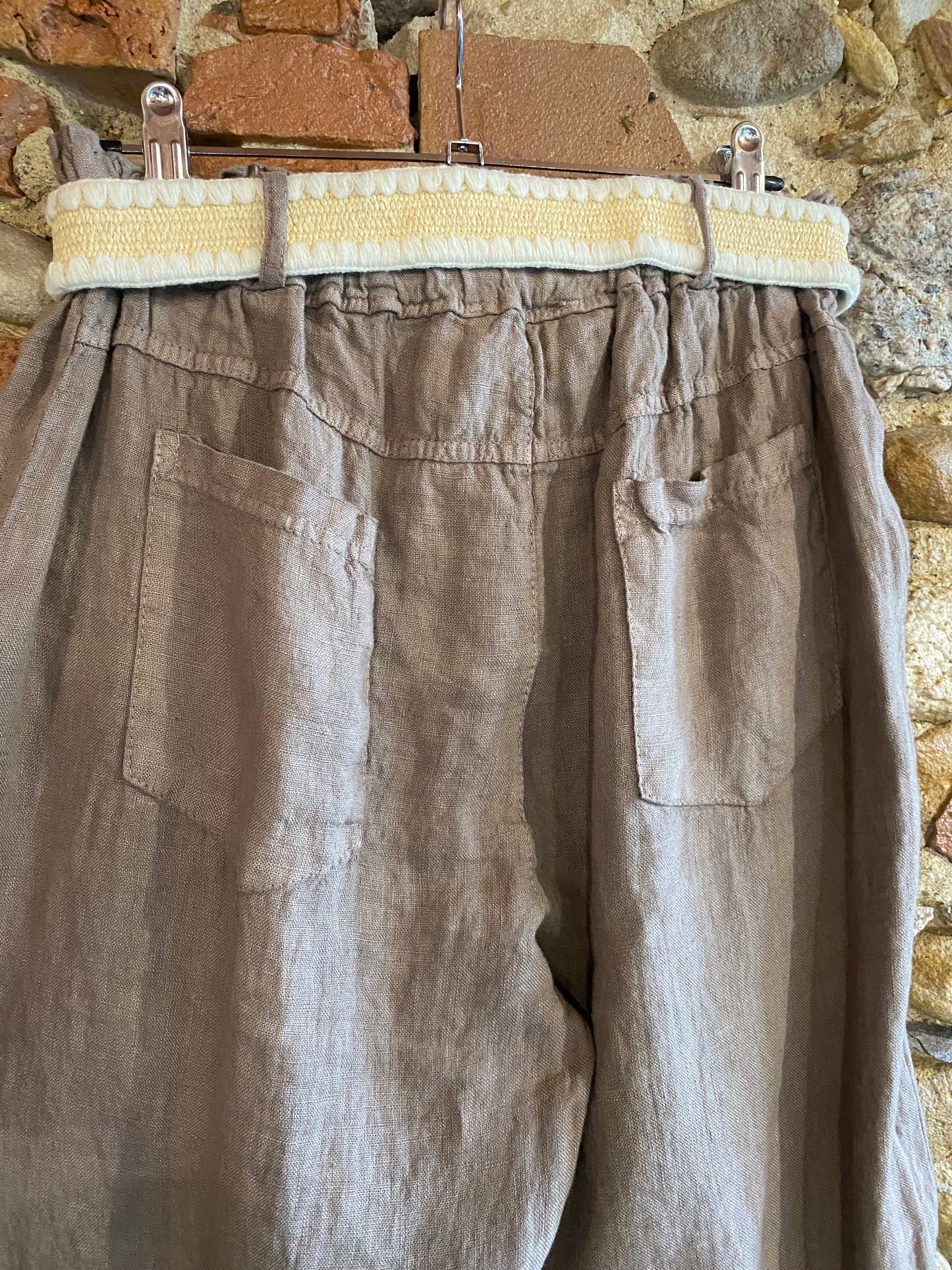 Pantalone Sweet Lino colore mocha mousse