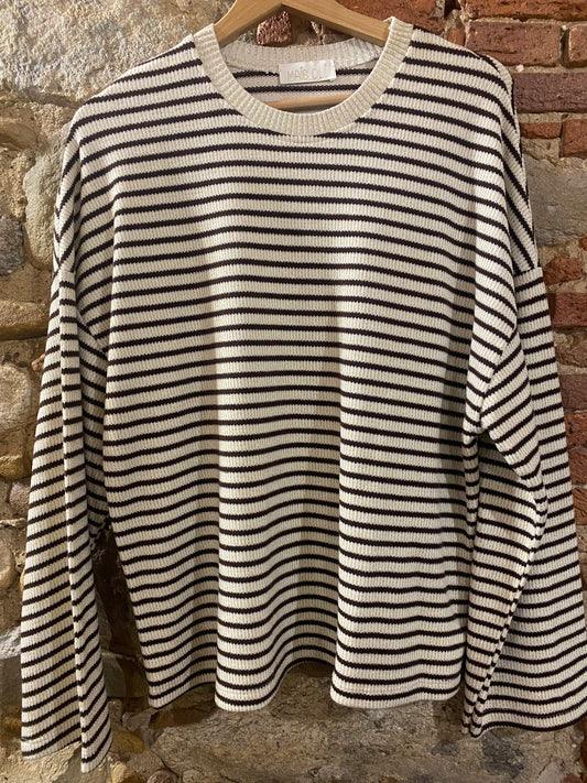 Maglia Charlotte riga cioccolato