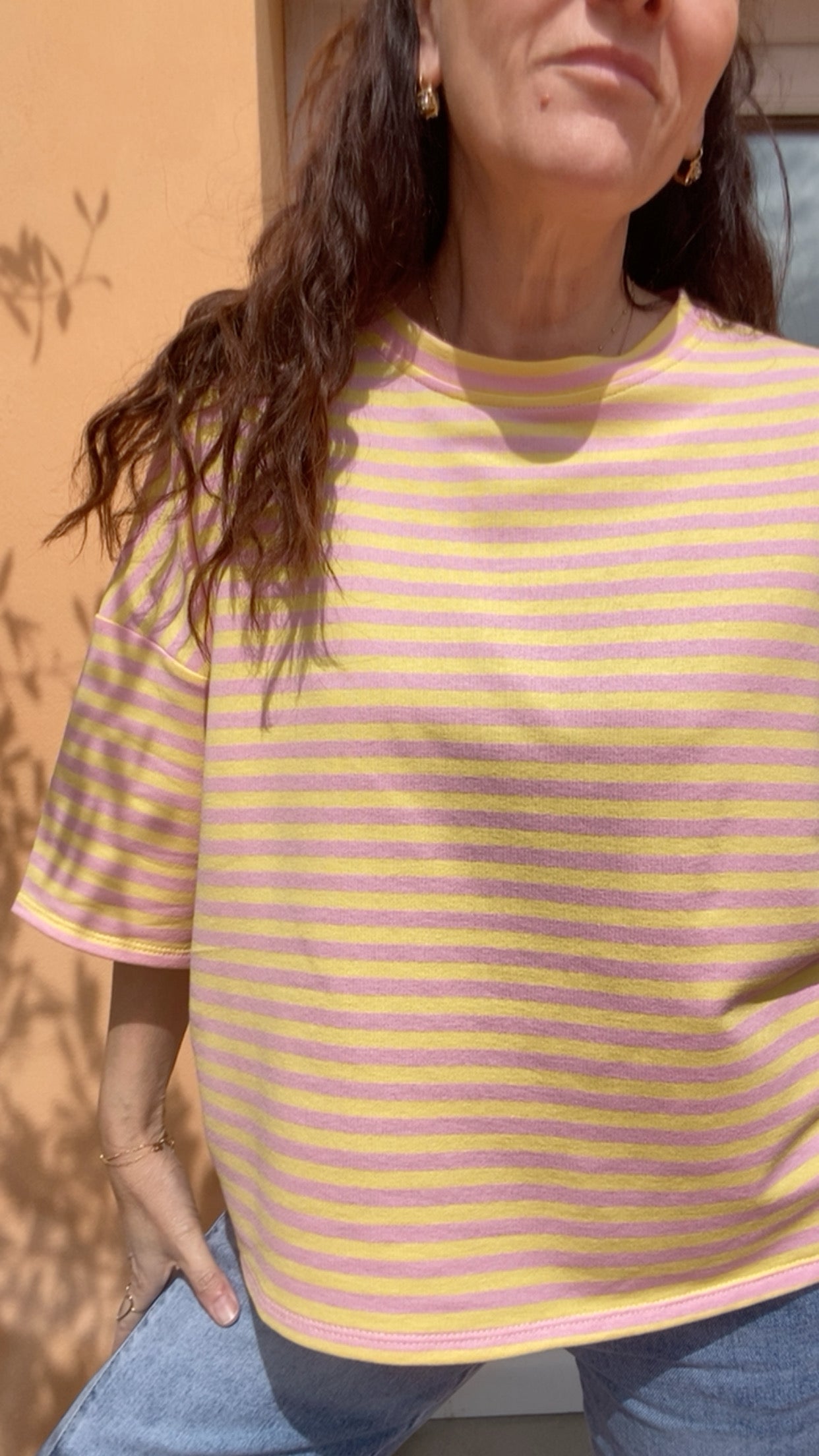 T-shirt Polly rosa giallo