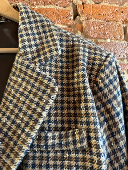 Giacca England pied de poule beige blu marrone