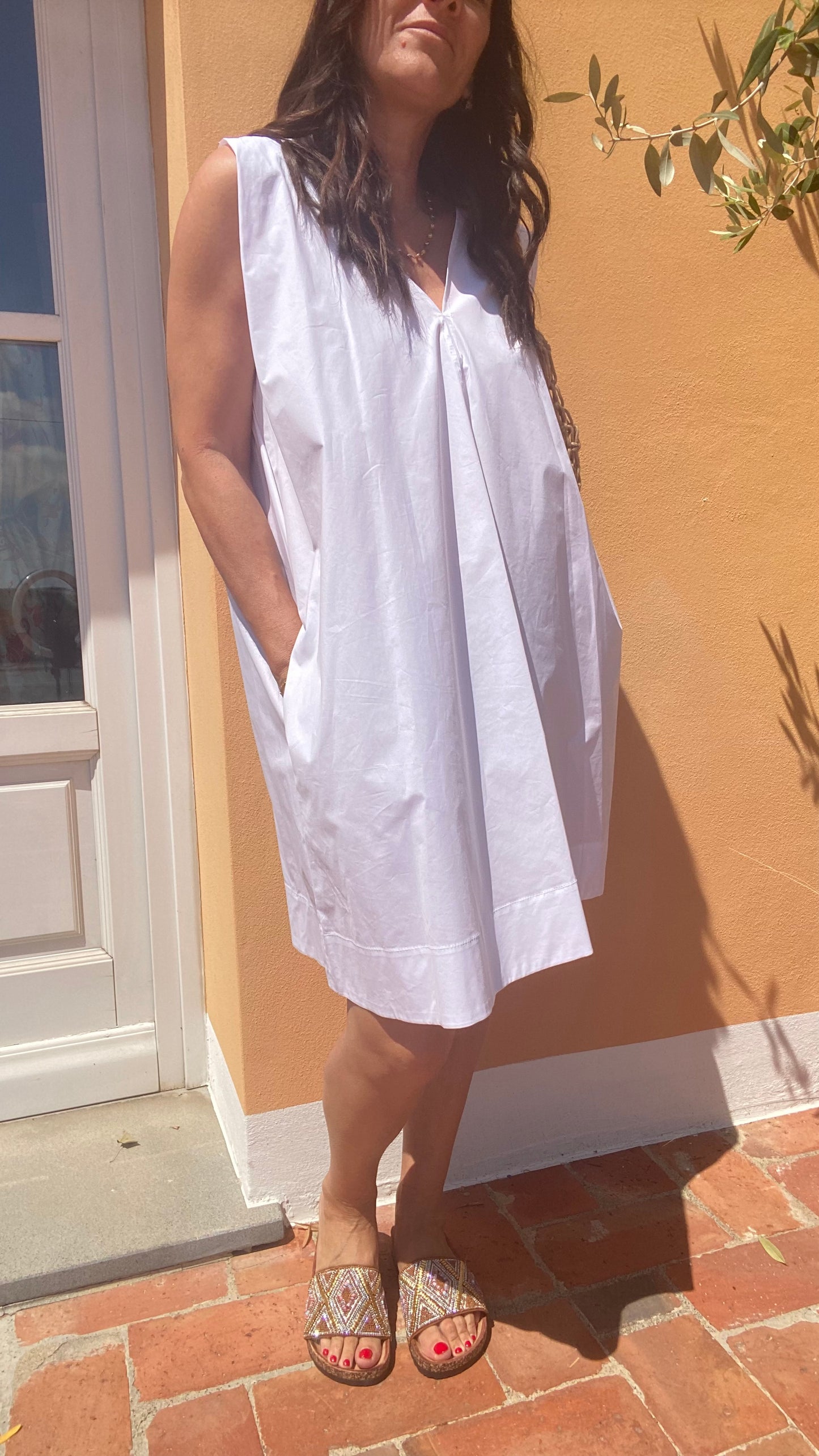 Abito trapezio bianco