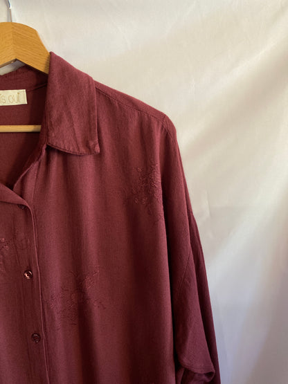 Camicia Flora burgundy