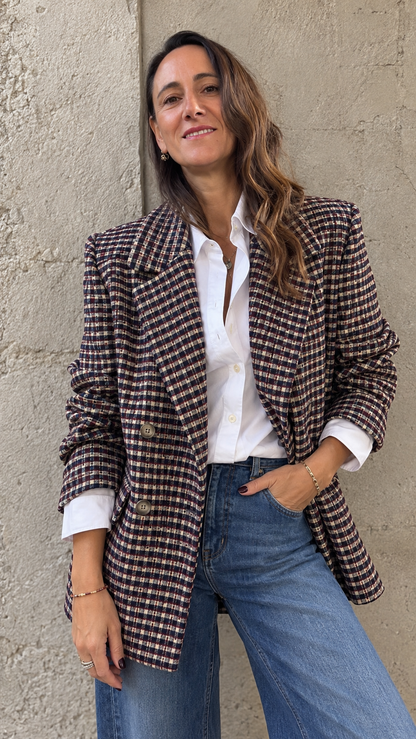 Giacca Scotland check burgundy