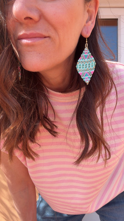 Orecchini Gipsy M rosa azzurro tiffany