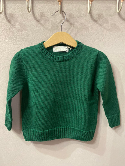 Maglioncino Nonno Otta in lana merino colore verde smeraldo