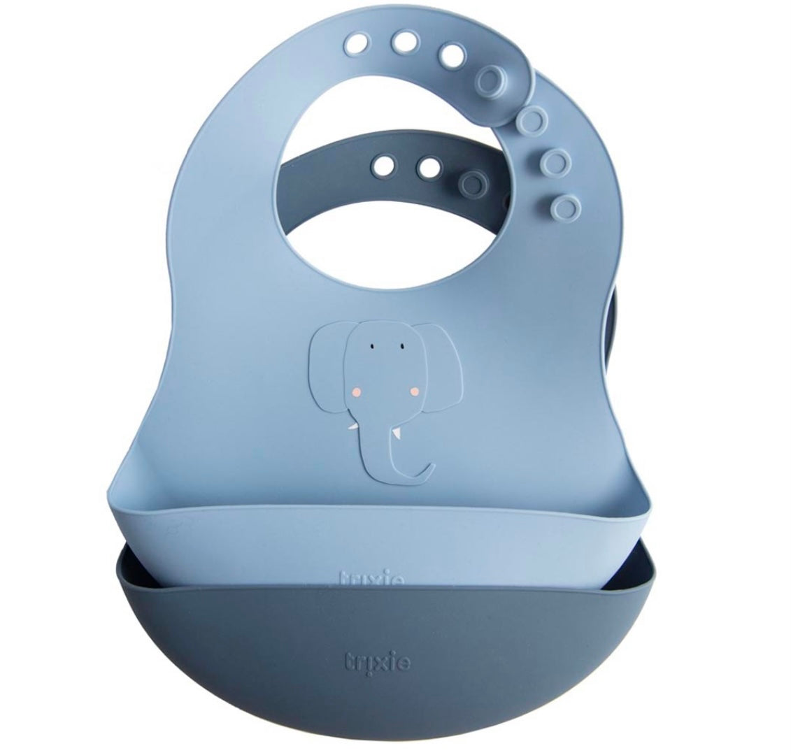 Set 2 bavaglini silicone elefante