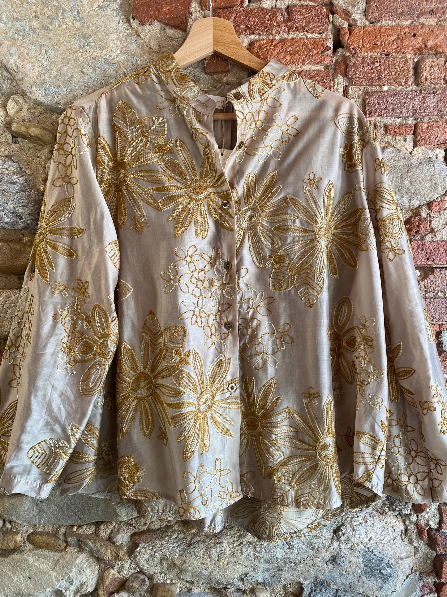Camicia Fleur beige caldo miele
