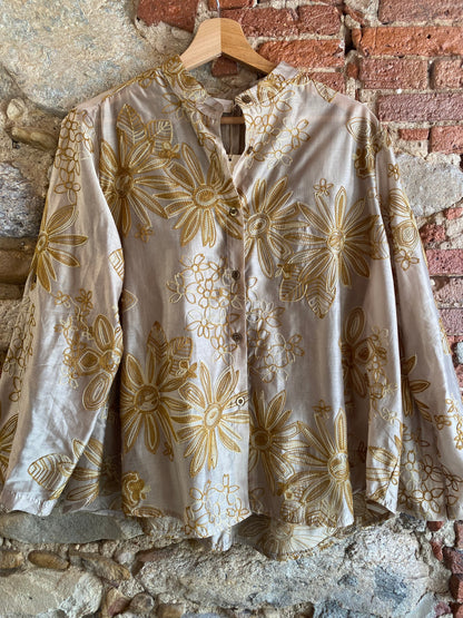 Camicia Fleur beige caldo miele