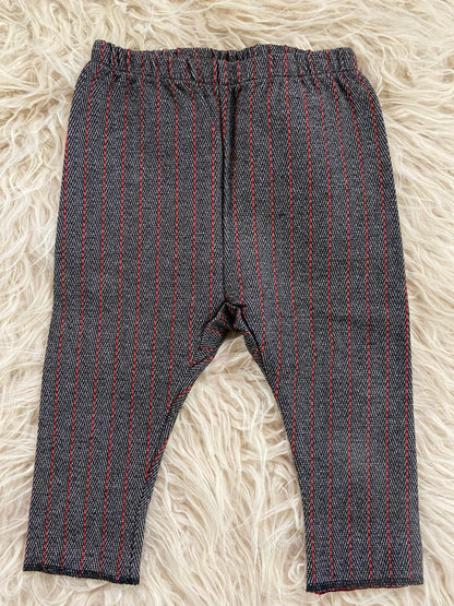 Pantalone in tessuto spigato gessato bordeaux