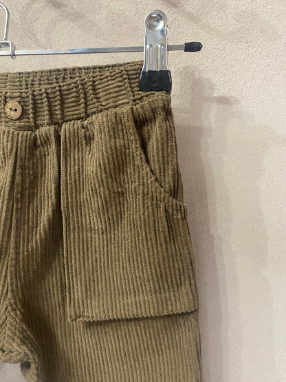 Pantalone in velluto a coste colore cioccolato