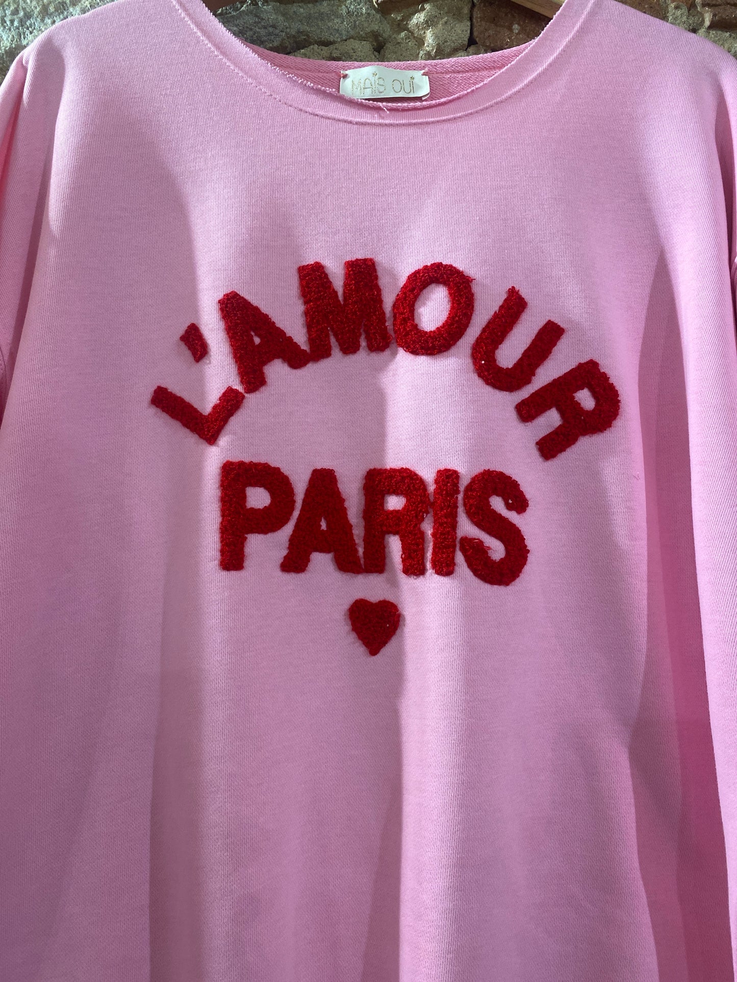 Felpa L’Amour Paris rosa bubble