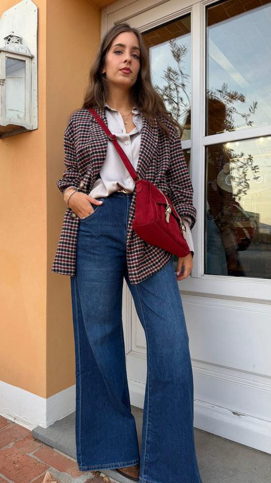 Giacca Scotland check burgundy