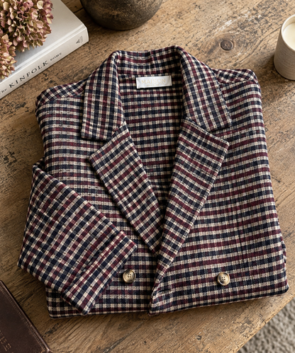 Giacca Scotland check burgundy