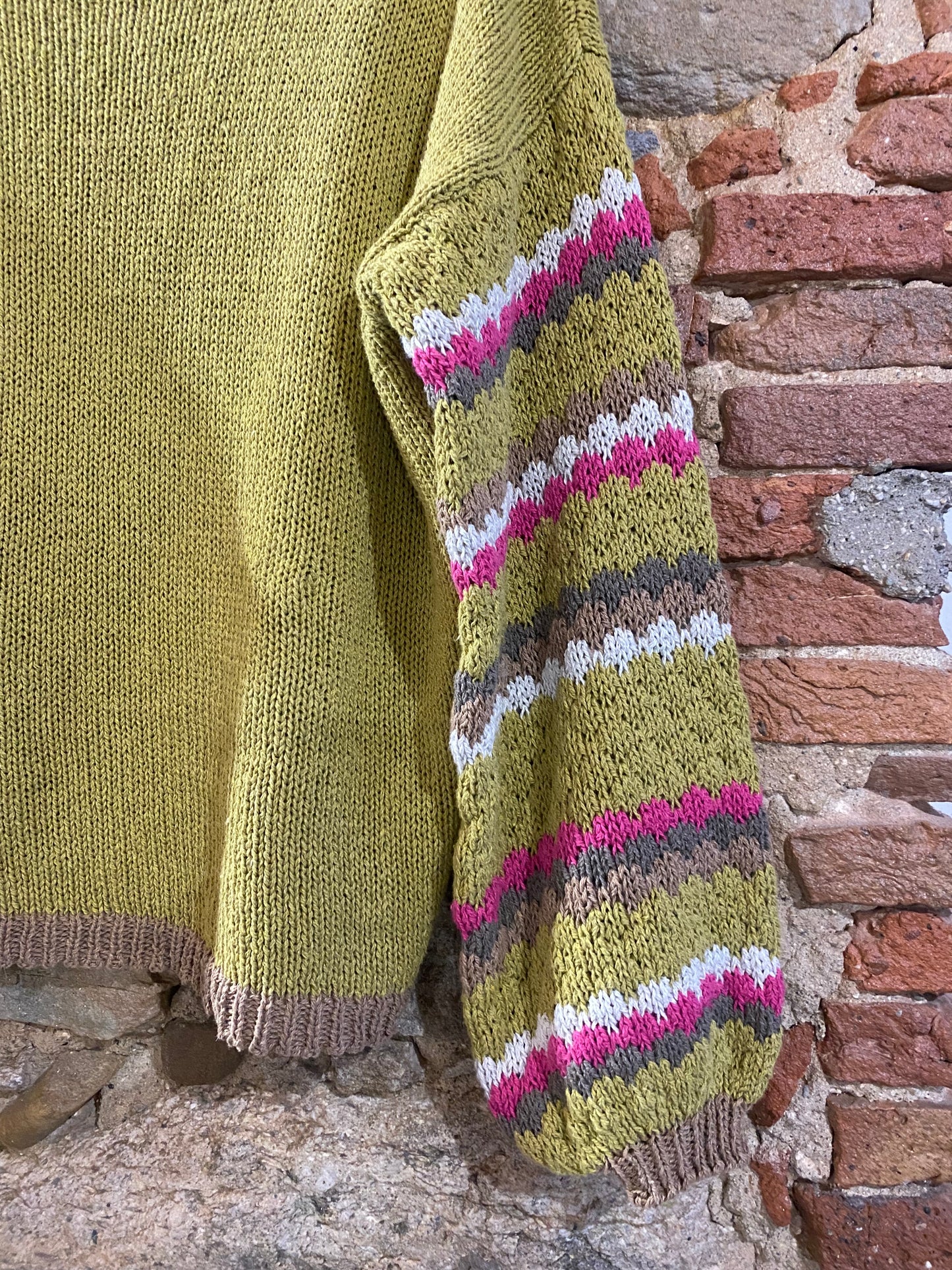 Maglia Folk verde olio