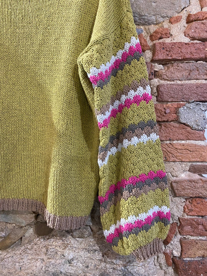 Maglia Folk verde olio