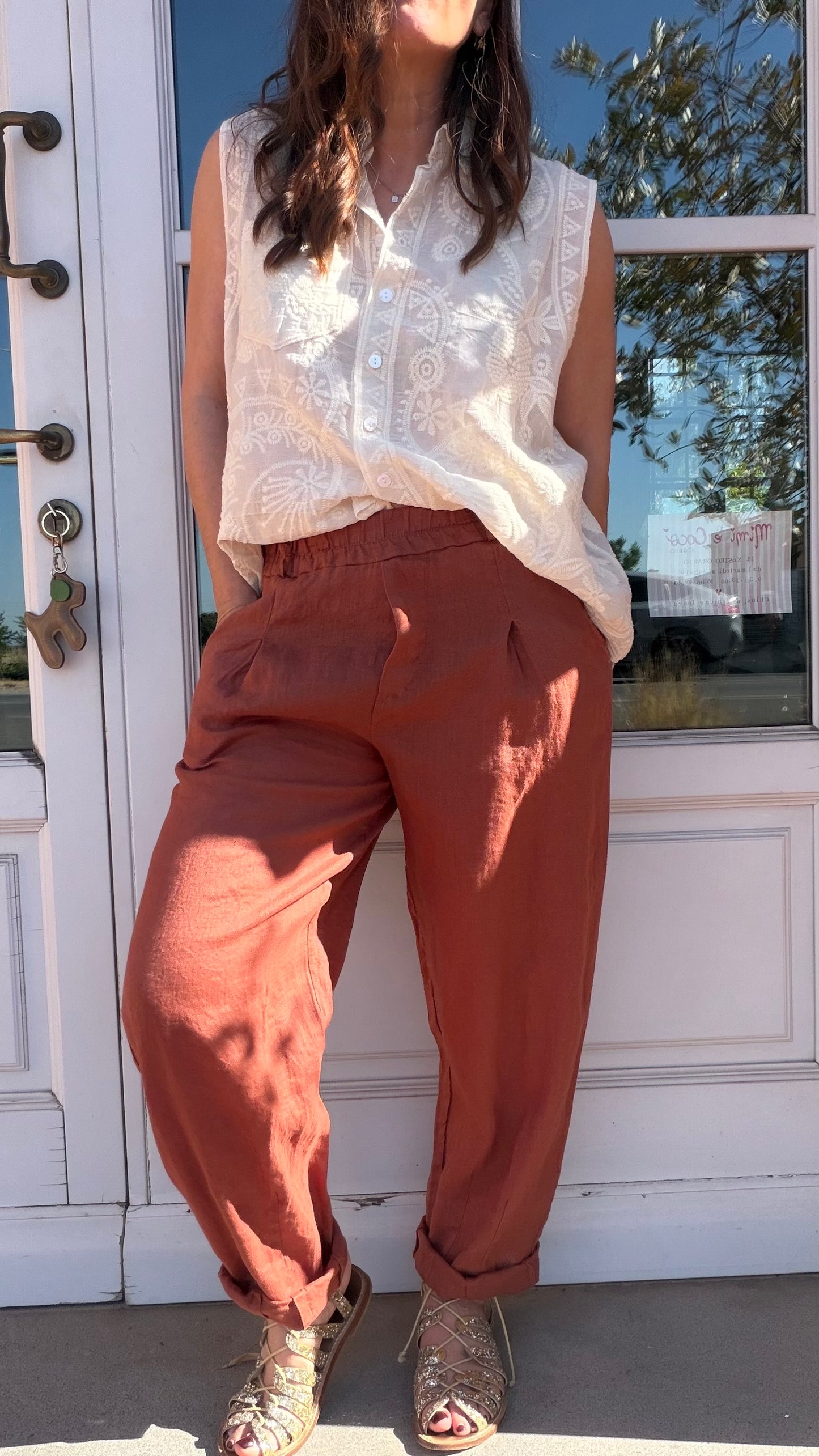 Pantalone Philip Lino Paprika