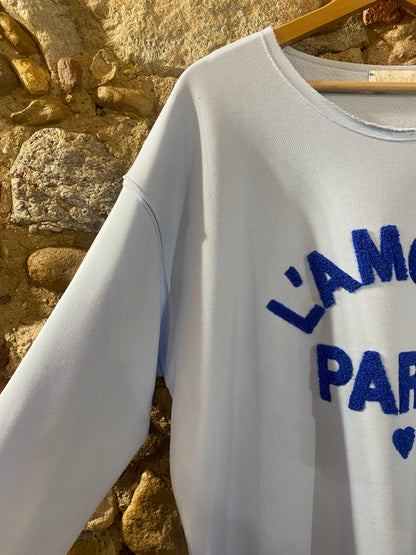 Felpa L’Amour Paris azzurro
